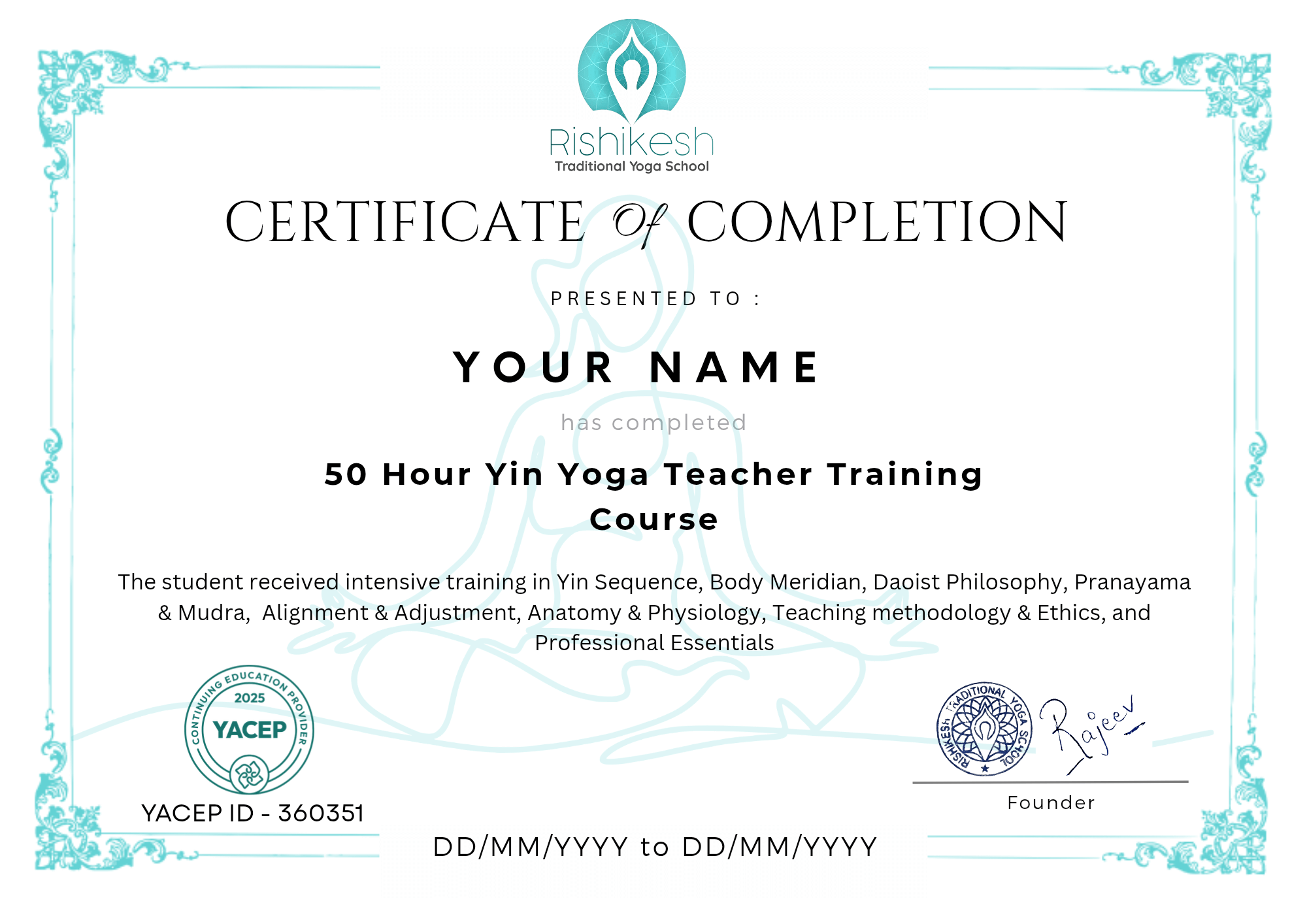50Hour yin yoga certification