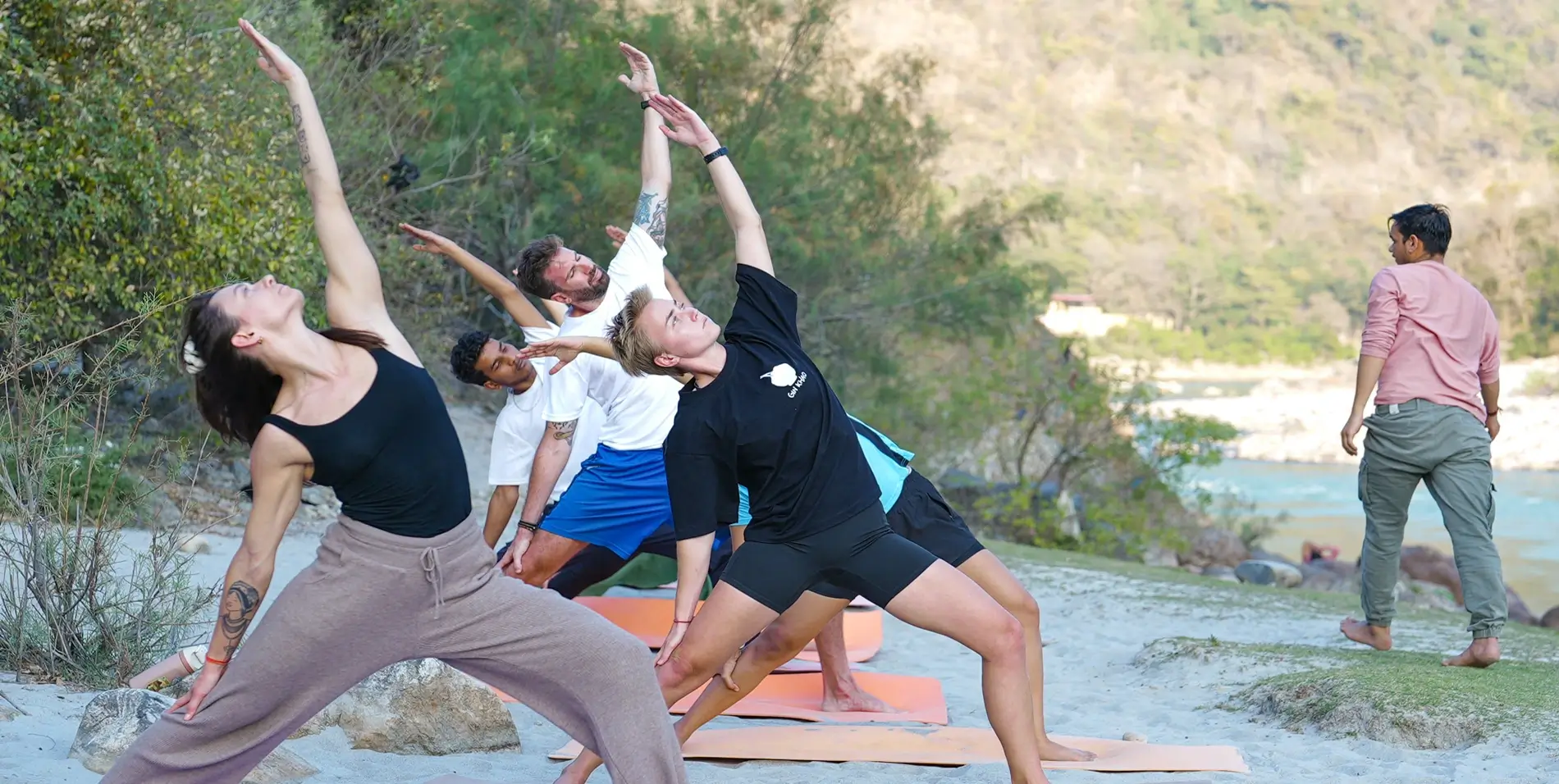 Yoga practice in Rishikesh